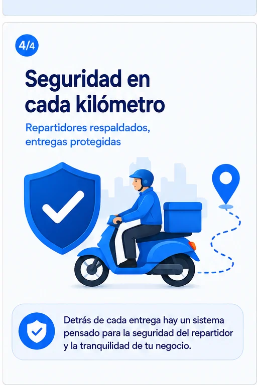 Seguridad en cada kilómetro: repartidores respaldados, entregas protegidas